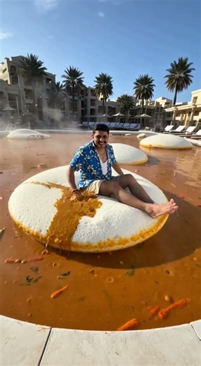 SWIMMING POOL MEIN SAMBAR?! 🏊🥣 Garam Sambar Mein Dubki! Viral Vlog! #shorts #viral #fyp