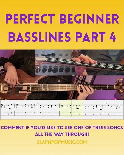 Perfect Beginner Basslines 4 Short - Easy songs on bass for beginners!