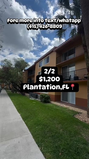2/2 $1,200 (Water Included) Plantation, FL REQUIREMENTS/INFO -No credit Score score -First & Security to move in -Water Included -Pet friendly -Clean Background/ No Evictions! A Please be prepared to run a background check before an touring. #plantationfl #apartmentforrent #browardcounty
