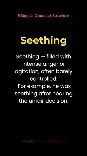 Seething – A Powerful Word for Hidden Anger! #englishvocabulary #englishlearning #listening