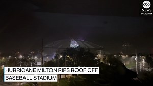 81K views · 667 reactions | The roof at Tropicana Field, the home of the Tampa Bay Rays baseball team, sustained major damage after Hurricane Milton made landfall along Florida’s Gulf Coast. Follow live updates: https://abcnews.visitlink.me/H1OSsU | ABC News | Facebook