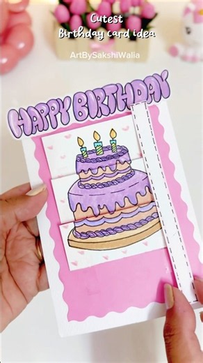 Cute DIY Birthday Card 🎀🫶🏻💞 #diy #craft #birthdaycard #greetingcard