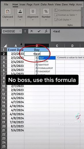 Excel tip to get day of the week from a date