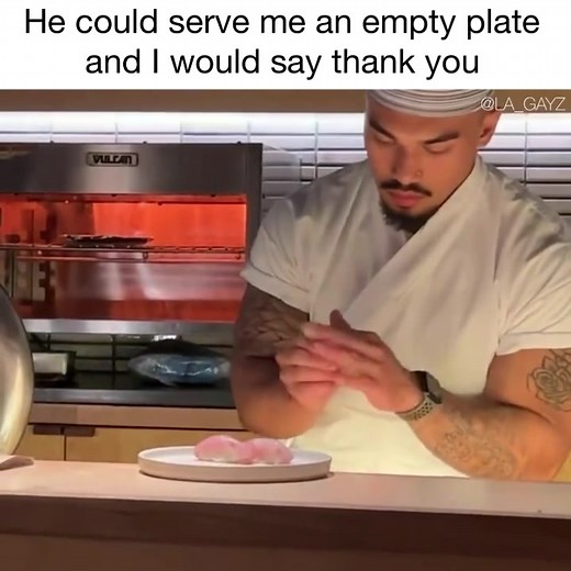he is the meal 😋 #gaytiktok #hotchef #lgbtqtiktok #sushi #lgbtq #gays #meme #gay #hotguy #food #lgbtqia #queertiktok #queer #grindr