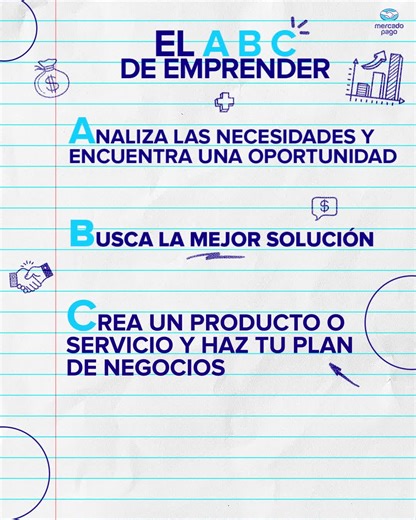 No te la compliques, con Mercado Pago tienes todo para emprender como un master💪. Sigue estos pasos clave🏆 y cuéntanos, ¿qué más te falta para empezar tu negocio? | Mercado Pago