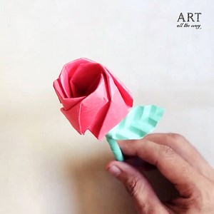 How to fold : Origami Rose Subscribe Youtube Channel : https://goo.gl/WQuPYL | Art All The Way