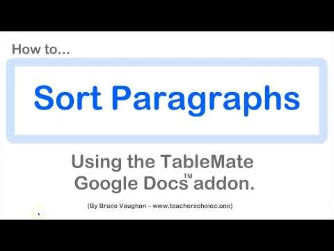 TableMate - Sort Paragraphs