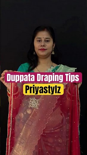 Easy Dupatta Draping for Newly Weds!#Shorts #sareehacks #sareedraping #poojalook #ytshorts #explore