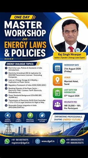 @Surat - One Day Master Workshop on Energy Laws & Policy by Raj Singh Niranjan