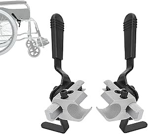 Manual Wheelchair Brake Replacement for 7/8" Tubing Side Mounting, Heavy Duty Lock Parts Fits Most Wheelchairs, 1 Pair (7/8")