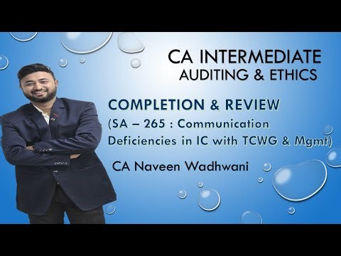 SA - 265 (Communicating Deficiencies in Internal Control to TCWG & Management)