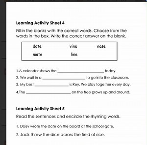 Learning Activity Sheet 4Fill in the blanks with the correct ... | Filo