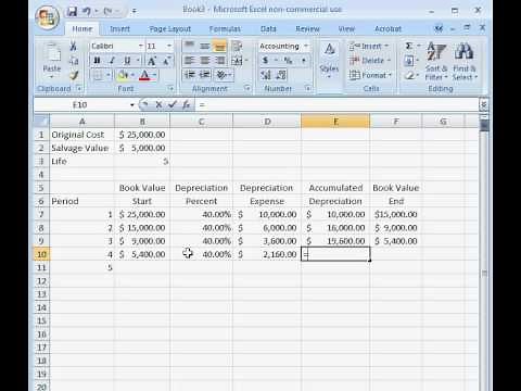 How to Calculate Double Declining Depreciation in Excel