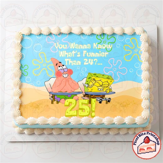 RECTANGLE Light Blue Digital Cake Topper What's Funnier Than 24? 25! (DOWNLOAD) - Etsy