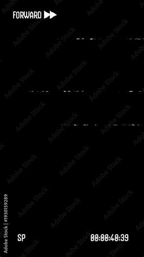 VHS tape retro glitch effect vintage video static fast forward