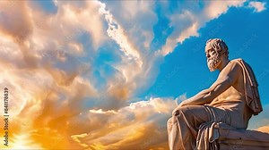 Socrates a key figure in Ancient Greek philosophy depicted in sculpture. Concept Ancient Greek, Philosophy, Socrates, Sculpture