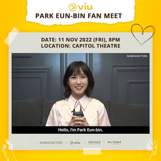 3.4K views · 228 reactions | Park Eun Bin says hello to Singapore Bingos ꕤ She’s excited to spend a night with you guys. Don’t miss out on her fanmeeting!  11 Nov 2022 (Fri) ⏰ 8pm  Capitol Theatre Prep your wallets and stay tuned to our socials for more ticketing updates  #viuparkeunbinsg #parkeunbin #parkeunbininsg #parkeunbinsg #은빈노트_빈칸 #박은빈 | Viu Singapore | Facebook