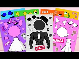 [TOYASMR] SPRUNKI Sinner Edition but BRIDE GROOM Sticker Book Oren Pinki Wenda #incredibox #sprunki