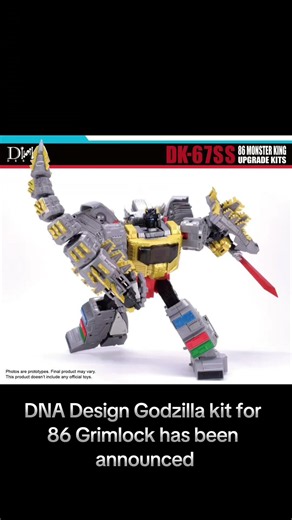 DNA Design Godzilla kit for 86 Grimlock has been announced