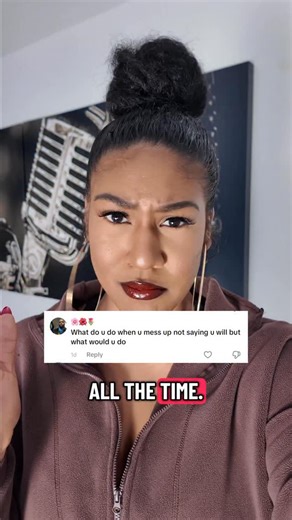 Erin Ross on Instagram: "I got asked on my latest GRWM vid “What happens if you mess up” very simple: it’s bound to happen KEEP IT PUSHING! 💅🏾🤸🏾‍♀️ whether it be technical, or user error you gotta keep going, my dance teacher @sarahfanoekaye drilled this into our heads in highschool i’ve carried it with me everytime im in performance mode🥰 #performance #livemusic #response #encouragement #singer #erinross"