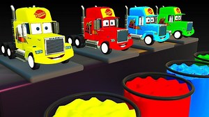 Colors With Mack Truck Cars Street Vehicles Changing Colours for Kids Videos | CARS 4 KIDS