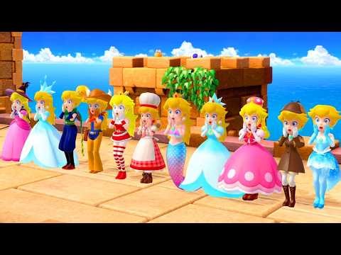 All Special Peach Costumes Battle in Super Mario Party!