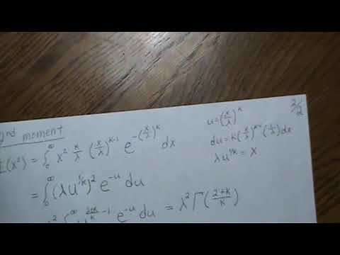 Mean, Variance, Median, and Mode of a Weibull Distribution