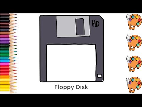Floppy Disk - Sketch Art and Paint | Step by step tutorial | Pencil to Palette