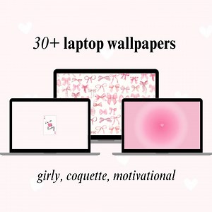 Coquette Pink Ribbon Wallpaper: 30 Laptop & Desktop Backgrounds (digital Download) - Etsy Australia