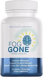 Brain Health Supplement | Nootropic Formula Helps Clear Brain Fog & Cognitive Brain Fatigue | Aids in Boosting Focus, Concentration & Clarity | Caffeine-Free | 30-Day Supply