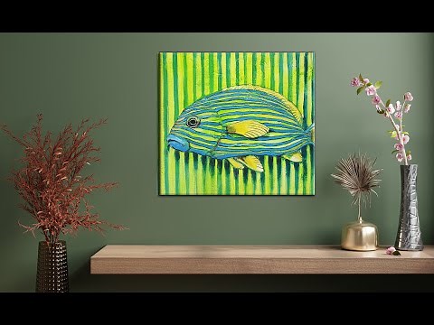 Abstract Fish/Ein gestreifter Fisch/ Beginners Tutorial/Modern Art/MariArtHome