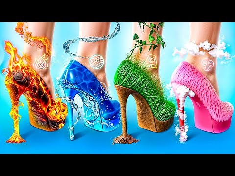 Four Elements in Real Life! Fire Girl, Water Girl, Air Girl and Earth Girl