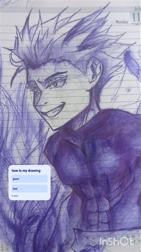 "Gojo Satoru Fan Art with ONLY a Pen! ✨🎨 #JujutsuKaisen #AnimeArt