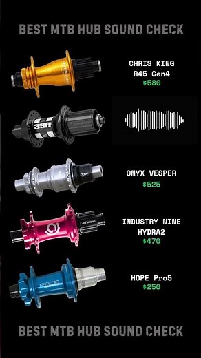 Best MTB Hub Sound Check 🔊 Chris King R45 - DT Swiss 350 - I9 Hydra2 - Onyx Vesper - Hope Pro5
