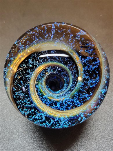 1.9" (48mm) Teal & Green Dichroic Vortex Marble With Electrum Stringers - Etsy