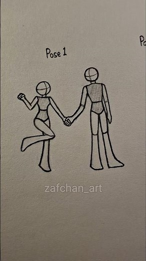 How to draw couple body poses ✨️ #drawing #art #howtodraw #tutorial #sketch