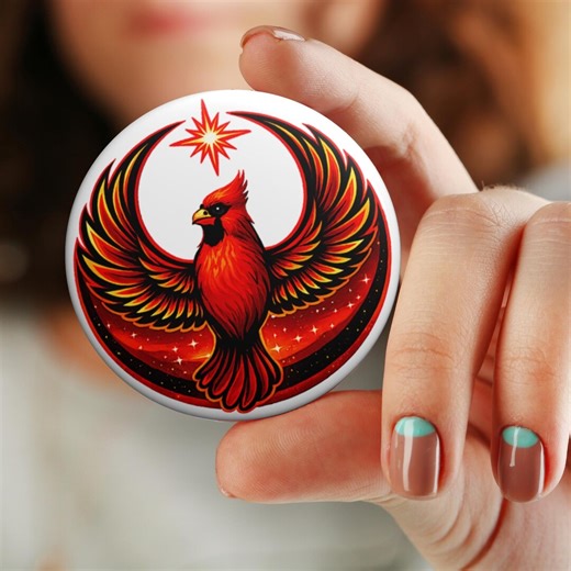 Illinois Resist Pin, Cardinal Rebel Button, Illinois Protest Badge, Resistance Bird Symbol - Etsy
