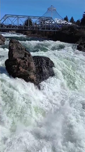 Whitewater Rapids In Downtown Spokane In Spring