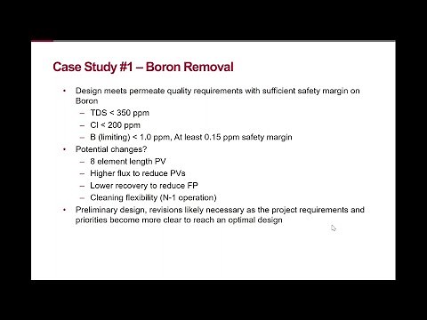 SWRO System Design - Boron Removal