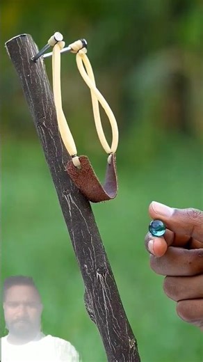 Diy Bamboo Slingshot Creation With Black Stick #bamboo #diycraft #slingshot #bambooarts #newshorts