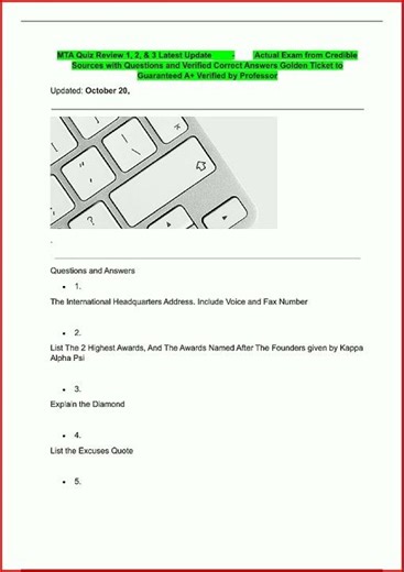 Mta Quiz Review 1 2 3 Latest Update Actual Exam From Credibl video
