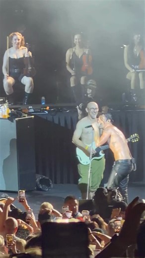 The moment Yungblud fan Yula was invited onstage in Brisbane to play guitar during Fleabag ... he ripped his shirt off, strapped the guitar across his bare chest and sent the crowd feral 🤘 Review: https://bit.ly/4jMkWbm Fan gallery: https://bit.ly/3YMK1cx | Southern Star