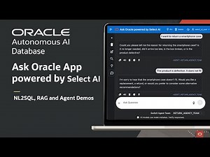 Short demo Ask Oracle App powered by Select AI - NL2SQL, RAG and Agent