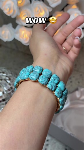 Shop LC Blue Howlite Stretch Bangle Bracelet Review