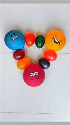 Popping 3 Emoji Balloon the Satisfying 😂😬😁 #shorts #shortvideo #poppballons #fyp #emoji #satisfying