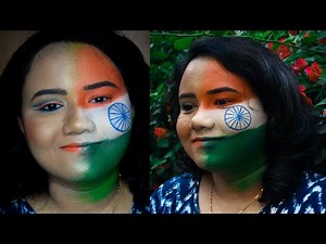 Indian Flag 🇮🇳 Face Painting and Makeup Tutorial | TIRANGA FACE PAINTING