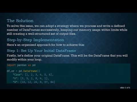 Efficiently Concatenate 10,000 DataFrames and Save in Batches Using Python Pandas