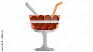 the cookies trifle animation, Chilled desserts made with fluffy pieces of cake animated video, Bakery and Baked Goods Clip, Culinary and Kitchen footage, Recipe development motion graphics