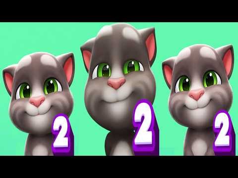 My Talking Tom 2 Lvl 5'15'35 Small vs Medium vs Large Hawaiian Outfit