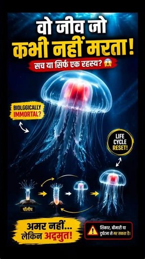 धरती का सबसे रहस्यमयी 'अमर' जीव! 😱 Immortal Jellyfish का वैज्ञानिक सच | #Hindi Facts #factiqa